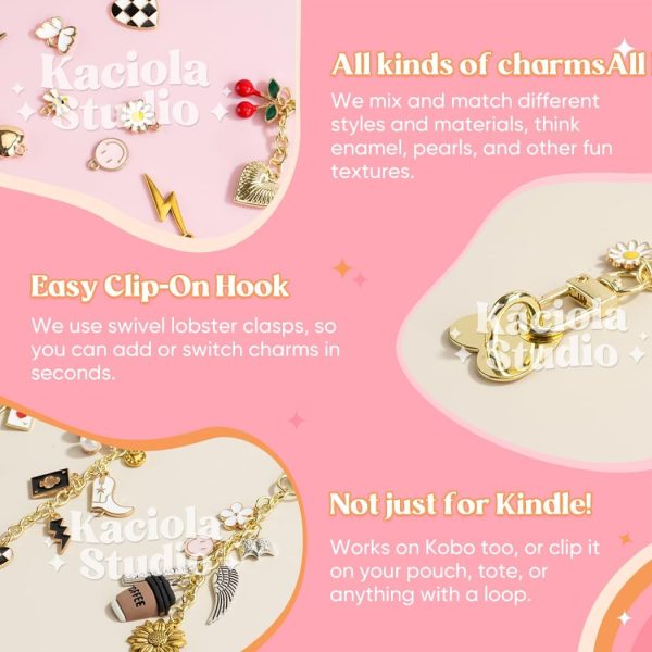 Kaciola Cell Phone Charms Gold-Tone Chain-2