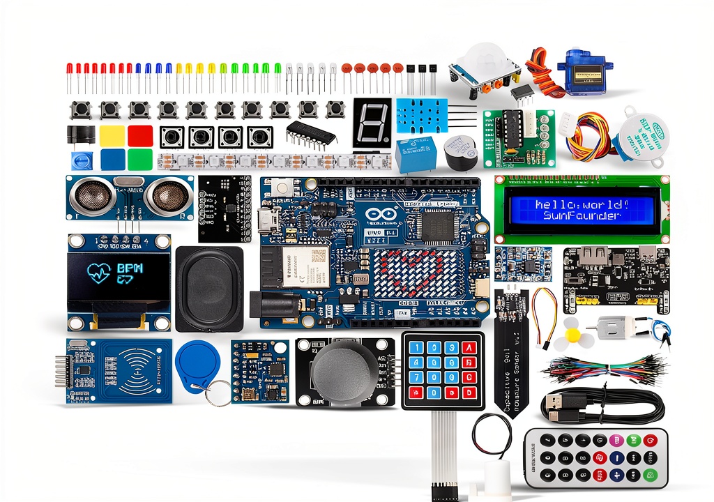 Installing Arduino Uno R4 WiFi by SunFounder on a wooden workbench