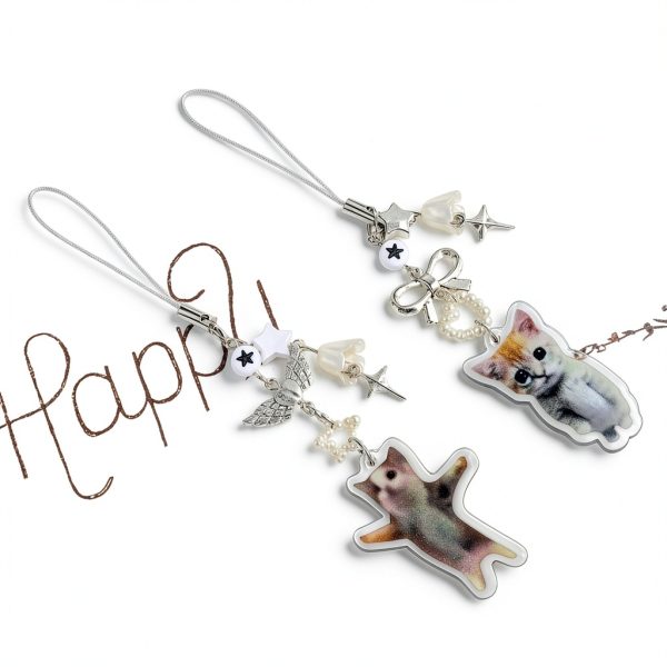 Banana Cat Phone Charm Y2K Style Unisex-2