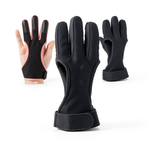 LWANO Archery Protective Glove Leather Pink Green Ambidextrous-4