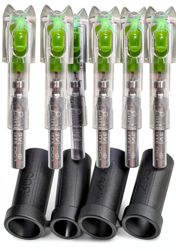 Lighted Nocks Green Sntxmy Crossbow Nocks 6-Pack Metal Resin-0
