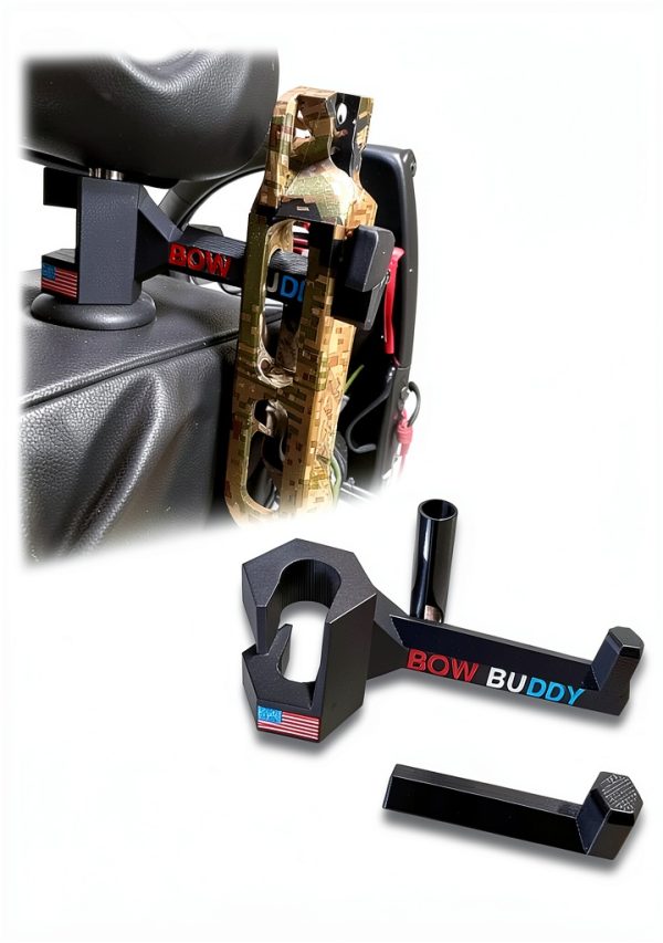 ANGEO Bow Buddy Bow Hanger Black Plastic Heavy‑Duty Headrest Mount-0