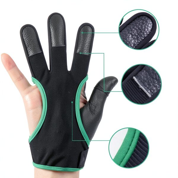 LWANO Archery Protective Glove Green X-Large Leather Pad-2