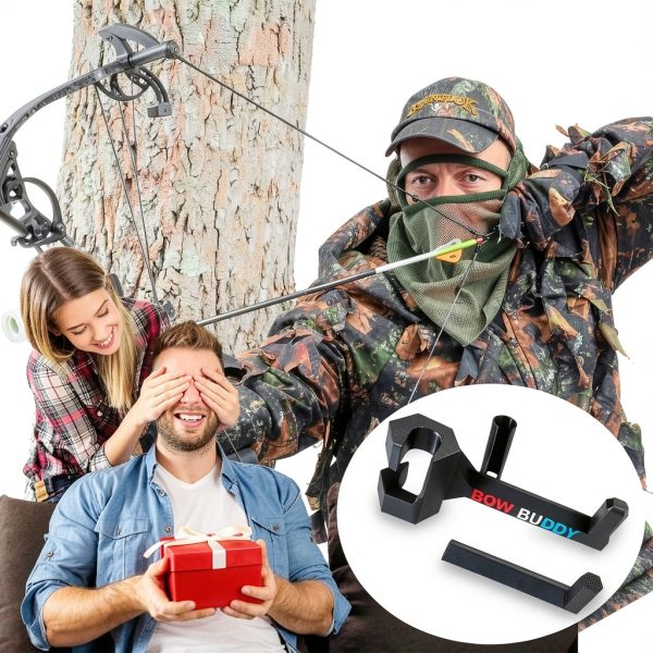 ANGEO Bow Buddy Bow Hanger Black Plastic Heavy‑Duty Headrest Mount-5
