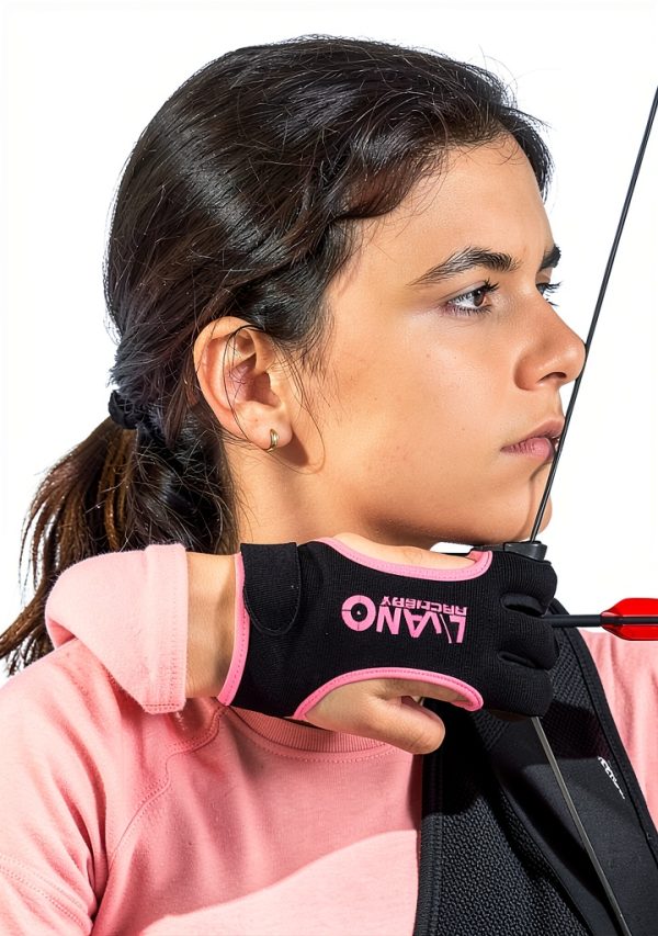 Archery Glove LWANO Pink Medium with Velcro Closure-3