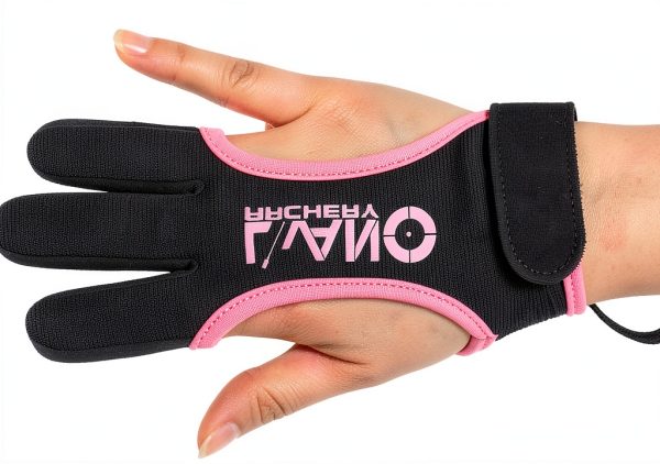 LWANO Archery Protective Glove Leather Pink Green Ambidextrous-1
