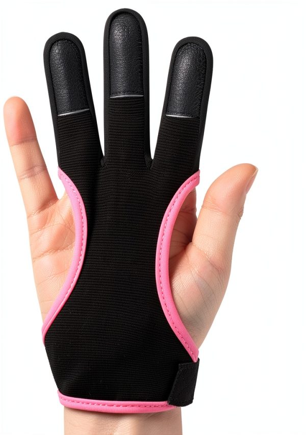 LWANO Archery Protective Glove Leather Pink Green Ambidextrous-2