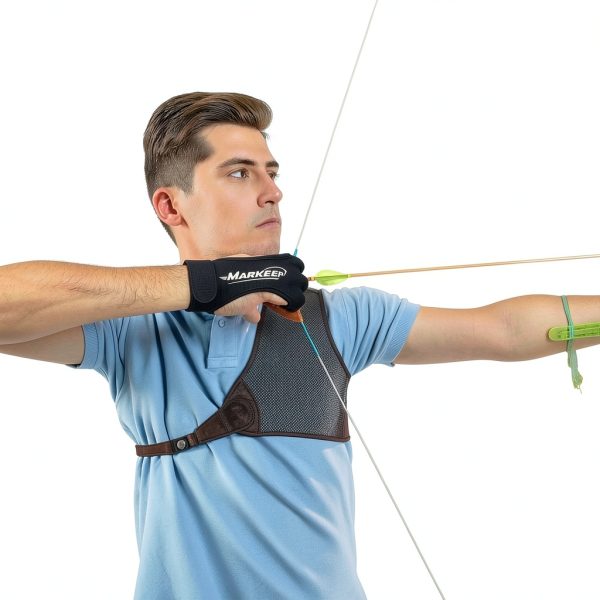Archery Gloves MARKEEP 2 Pack 3 Finger Leather Guard Protective Gear-6