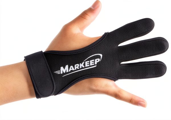 Archery Gloves MARKEEP 2 Pack 3 Finger Leather Guard Protective Gear-2